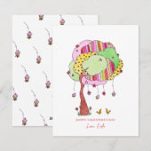 Carte de la Saint-Valentin avec un Cupcake orné d' (Devant / Derrière)