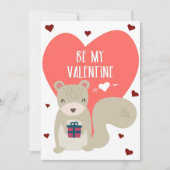 Carte de la Saint-Valentin avec un écureuil mignon (Devant)