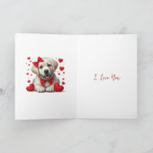 Carte de la Saint-Valentin avec un Labrador Retrie (Intérieur)