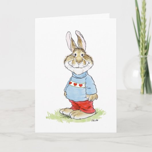 Carte de la Saint-Valentin avec un lapin charmant (Devant)