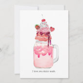 Carte de la Saint-Valentin avec un milkshake punis (Devant)