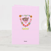 Carte de la Saint-Valentin avec un opossum et des  (Dos)