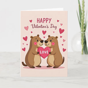 Carte de la Saint-Valentin avec un ours mignon cou