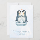 Carte de la Saint-Valentin avec un petit pingouin (Devant)
