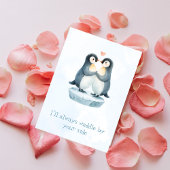Carte de la Saint-Valentin avec un petit pingouin
