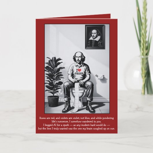 Carte de la Saint-Valentin avec un poème drôle (Devant)