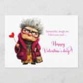 Carte de la Saint-Valentin avec un roulement d'œil (Devant)