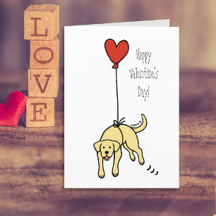 Carte de la Saint-Valentin ballon coeur Labrador j