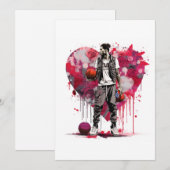 Carte de la Saint-Valentin Basketball (Devant / Derrière)