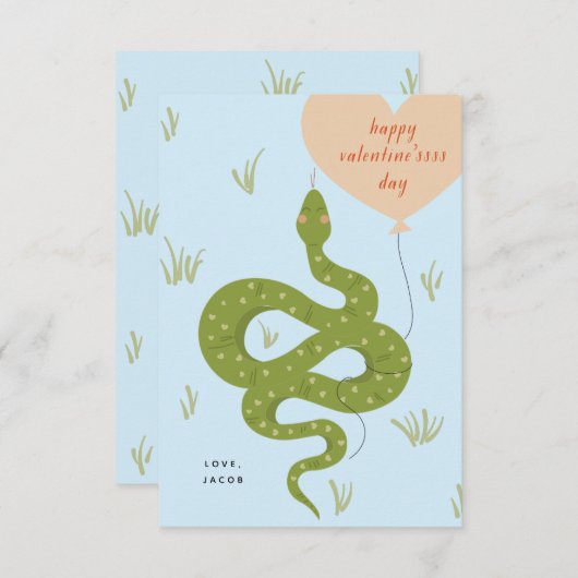 Carte de la Saint-Valentin Bleu (Devant / Derrière)