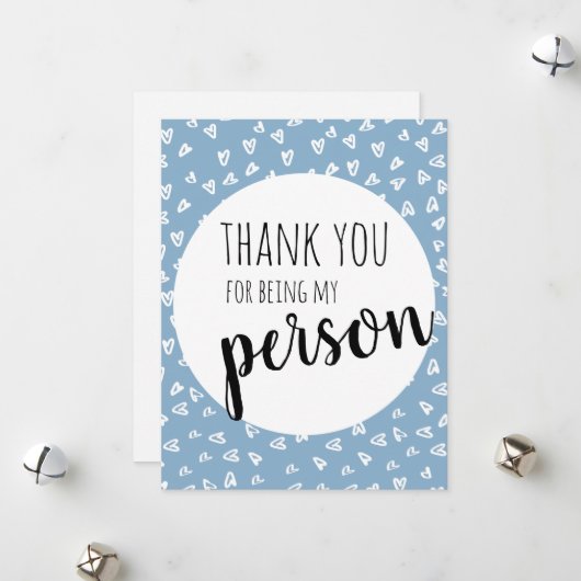 Carte de la Saint-Valentin bleue (Devant/Arrière en situation)