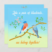 Carte de la Saint-Valentin Bluebirds Flat Bleu cla (Devant / Derrière)