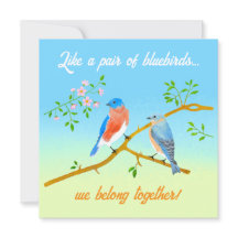 Carte de la Saint-Valentin Bluebirds Flat Bleu cla