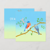 Carte de la Saint-Valentin Bluebirds Flat Bleu Cla (Devant / Derrière)