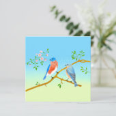 Carte de la Saint-Valentin Bluebirds Flat Bleu Cla (Debout devant)