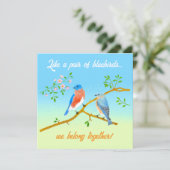 Carte de la Saint-Valentin Bluebirds Flat Bleu pâl (Debout devant)
