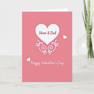 Carte de la Saint-Valentin Bonne Fête Maman et Pap