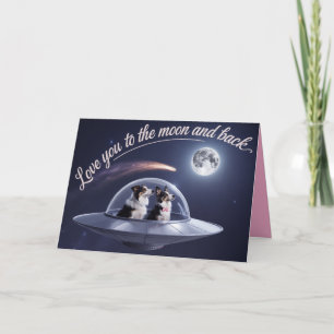 Carte de la Saint-Valentin Border Collie