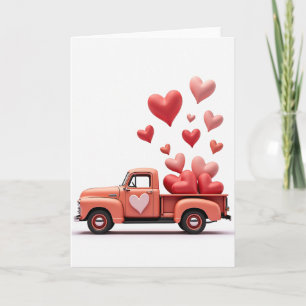 Carte de la Saint-Valentin Camion Coeurs