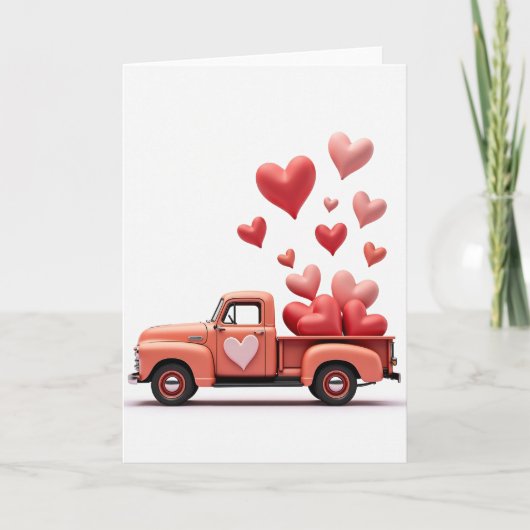 Carte de la Saint-Valentin Camion Coeurs (Devant)