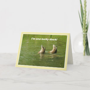 Carte de la Saint-Valentin Canard Chanceux