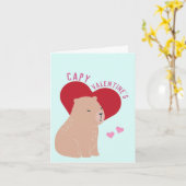 Carte de la Saint-Valentin Capybara Capy (Fleur jaune)
