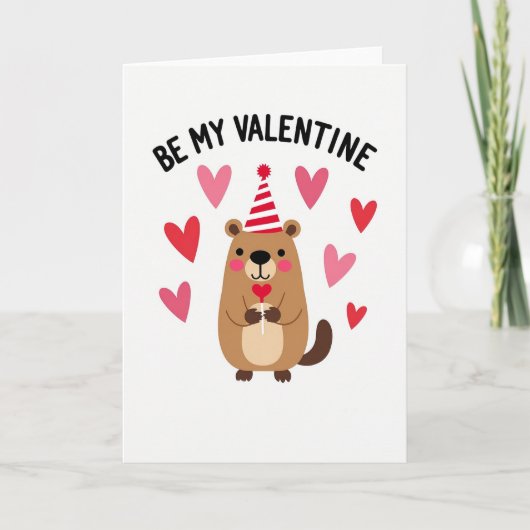 Carte de la Saint-Valentin Castor Sois Mienne (Devant)