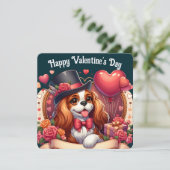 Carte de la Saint-Valentin - Cavalier King Charles (Debout devant)