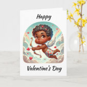Carte de la Saint-Valentin Charme de Cupidon (Fleur jaune)