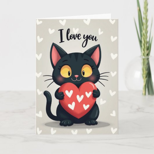 Carte de la Saint-Valentin Chat Amour Vous (Devant)