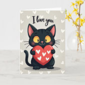 Carte de la Saint-Valentin Chat Amour Vous (Fleur jaune)