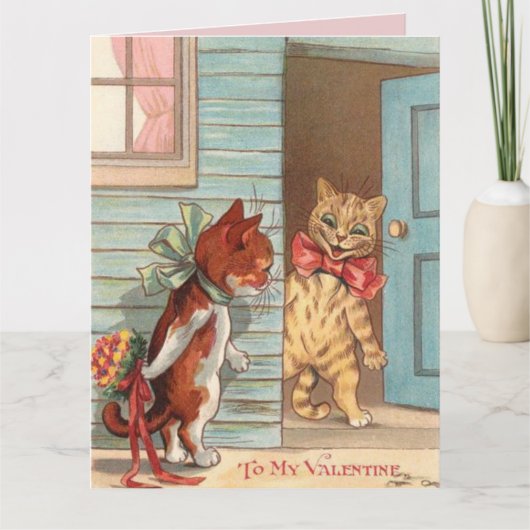 CARTE DE LA SAINT-VALENTIN CHAT LOUIS WAIN GRAND F (Devant)