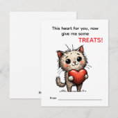 Carte de la Saint-Valentin Chat Mignon (Devant / Derrière)