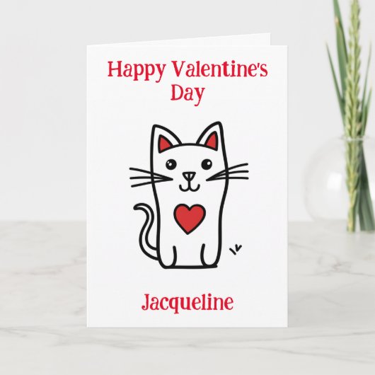 Carte de la Saint-Valentin Chaton Drôle Personnali (Devant)