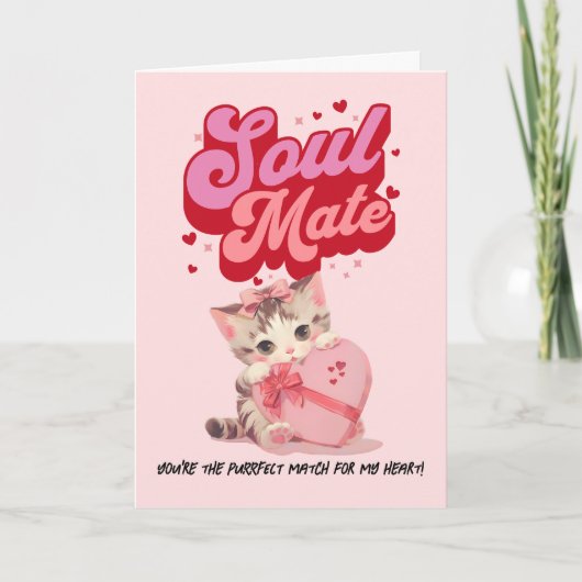 Carte de la Saint-Valentin Chaton Rétro Parfaite C (Devant)