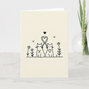 Carte de la Saint-Valentin Chats Amoureux