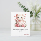 Carte de la Saint-Valentin, chats dans des tasses, (Debout devant)