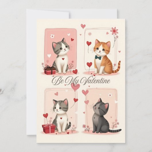 Carte de la Saint-Valentin Chats Mignons Amour (Devant)