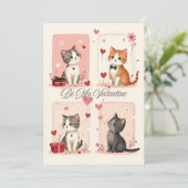 Carte de la Saint-Valentin Chats Mignons Amour (Debout devant)