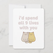 Carte de la Saint-Valentin Chats Mignons Neuf Vies (Devant)