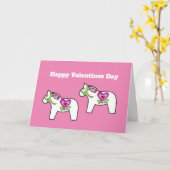 carte de la Saint-Valentin cheval de Dala (Fleur jaune)