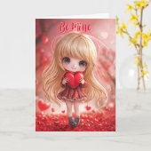 Carte de la Saint-Valentin Chibi 99,9% parfaite (Fleur jaune)