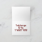 Carte de la Saint-Valentin Chien au cœur avec lune (Intérieur)