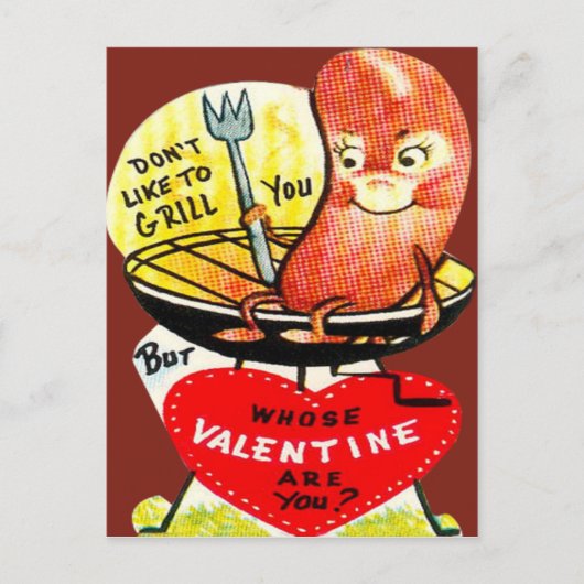 Carte de la Saint-Valentin Chien Chaud Rétro Vinta (Devant)