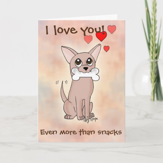 Carte de la Saint-Valentin Chien Chihuahua Happy S (Devant)
