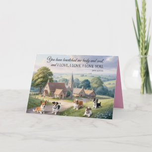 Carte de la Saint-Valentin Chien de Jane Austen 3