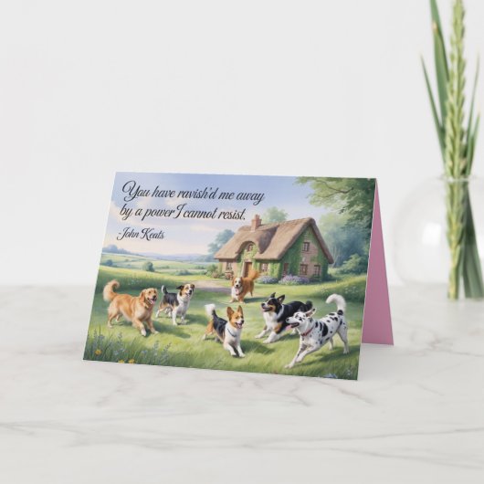 Carte de la Saint-Valentin Chien de John Keats (Devant)