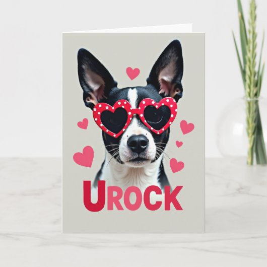 Carte de la Saint-Valentin Chien Mignon Urock (Devant)