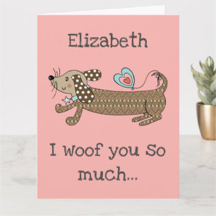 Carte de la Saint-Valentin Chien Saucisse Personna