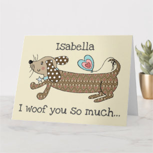 Carte de la Saint-Valentin Chien Saucisse Personna